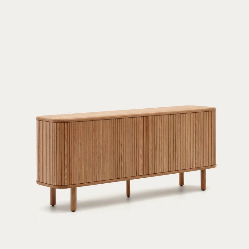 MAILEN  2 door sideboard in ash veneer with a natural finish 180 x 75 cm