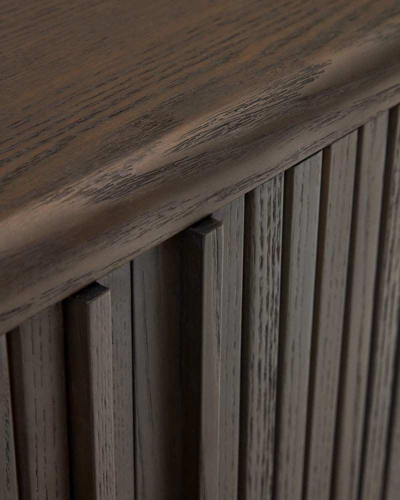 MAILEN Komoda s 2 vrata od jasenovog furnira s potamnjenom završnom obradom 180 x 75 cm