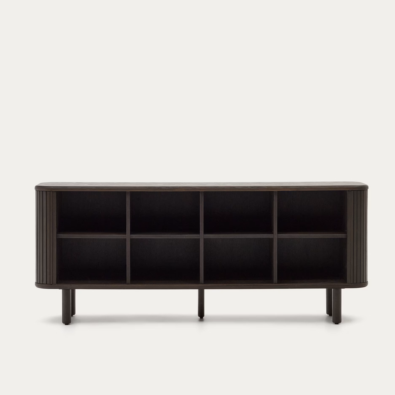 MAILEN Komoda s 2 vrata od jasenovog furnira s potamnjenom završnom obradom 180 x 75 cm