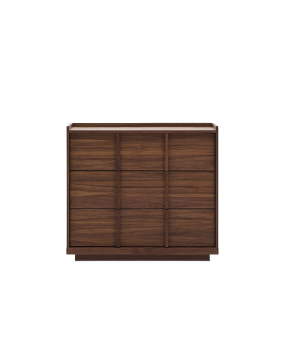 ONIX Chest of drawers with 3 drawers, walnut veneer, dark finish, 100x78cm