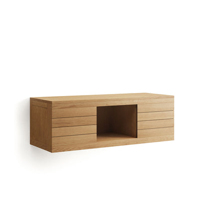 YENIT Bathroom furniture in solid teak wood with a natural finish, 120 x 45 cm