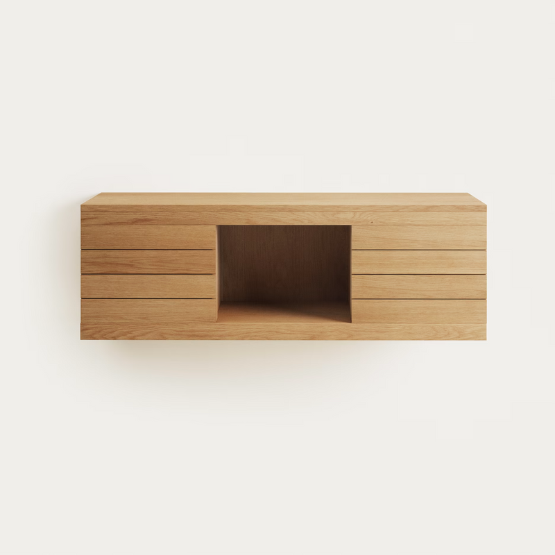 YENIT Bathroom furniture in solid teak wood with a natural finish, 120 x 45 cm