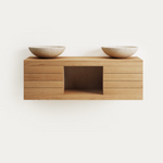 YENIT Bathroom furniture in solid teak wood with a natural finish, 120 x 45 cm