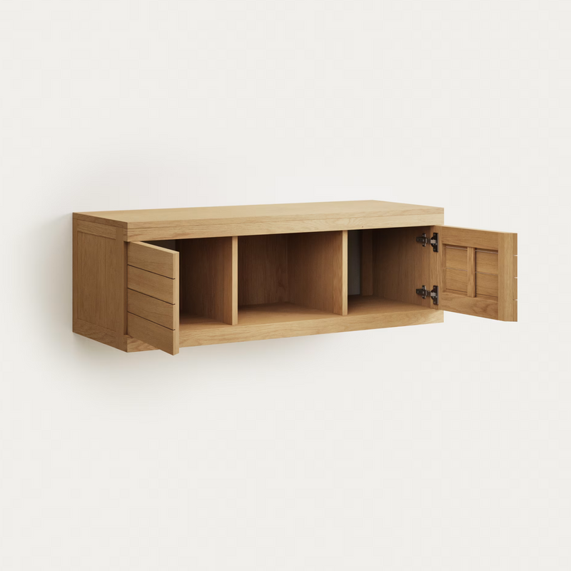 YENIT Bathroom furniture in solid teak wood with a natural finish, 120 x 45 cm