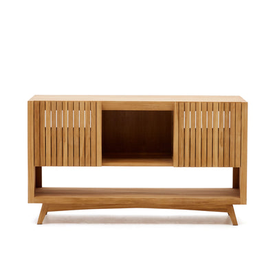 KUVENI Bathroom furniture in solid teak wood with a natural finish, 140 x 50 cm