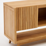 KUVENI Bathroom furniture in solid teak wood with a natural finish, 140 x 50 cm