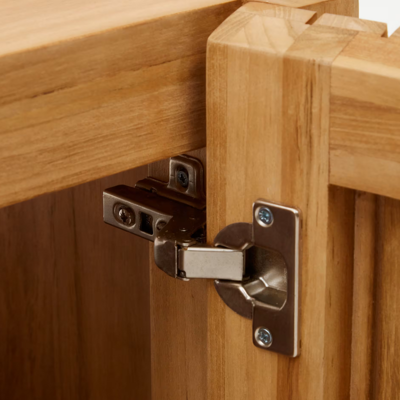 KUVENI Bathroom furniture in solid teak wood with a natural finish, 140 x 50 cm