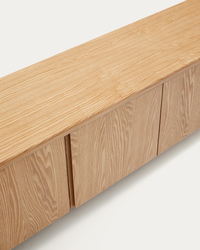 SALAYA TV stand in ash plywood FSC Mix Credit, 200 cm x 52 cm