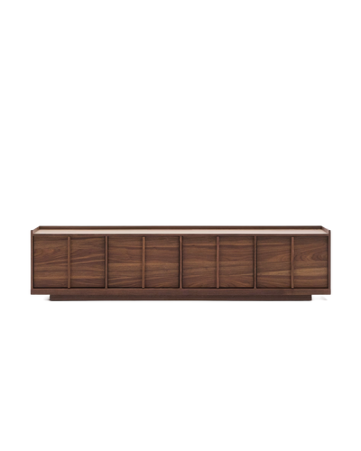 ONIX TV stand with a walnut veneer in a dark finish, 200 x 45 cm