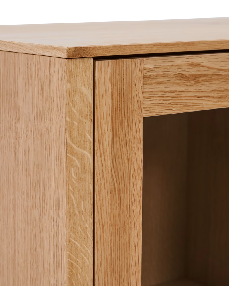 ALGUEMA Vitrina od hrastovog furnira s prirodnom završnom obradom, 100 x 185 cm