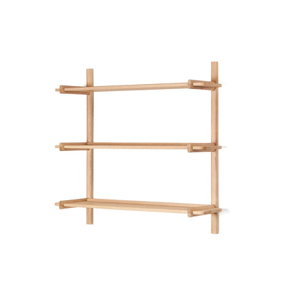 SITRA modular shelf, 3 solid oak wood shelves in a natural finish, 110 cm