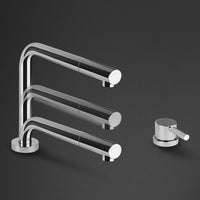 UNIVERSALE Remote lever and telescopic mixer kitchen tap