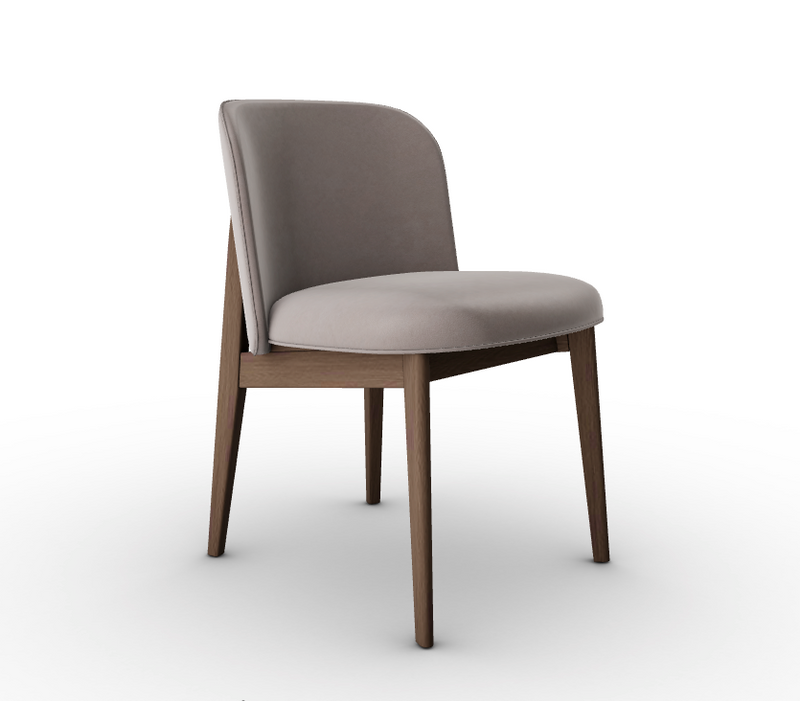 ABREY Wooden chair with upholstered seat and backrest