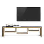 TOKYO Konzola s metalnom strukturom i donjim policama u metalu lakiranom mat zlatu