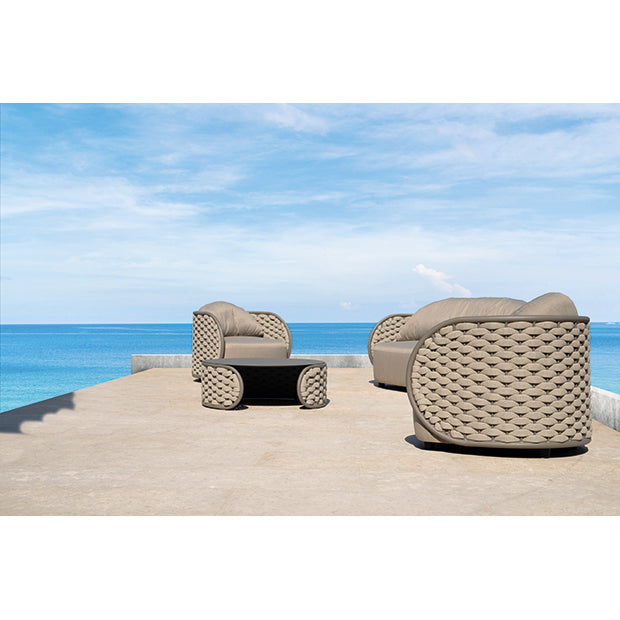 LILI Set of two armchairs, one sofa and coffe table