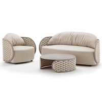 LILI Set of two armchairs, one sofa and coffe table