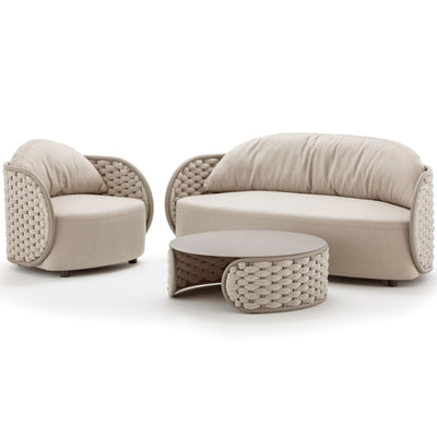 LILI Set of two armchairs, one sofa and coffe table