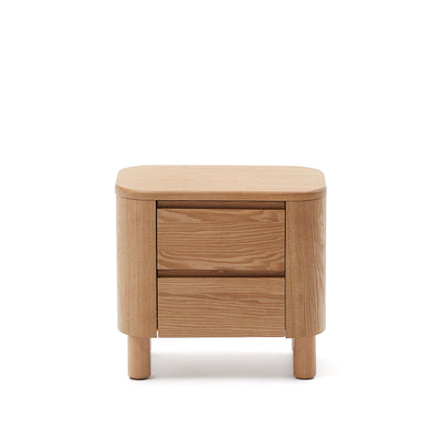 SALAYA Bedside table in ash plywood FSC Mix Credit, 55 cm x 50 cm