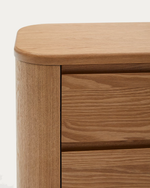 SALAYA Bedside table in ash plywood FSC Mix Credit, 55 cm x 50 cm