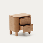 SALAYA Bedside table in ash plywood FSC Mix Credit, 55 cm x 50 cm