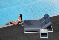 NUBES Double sunlounger with wheels