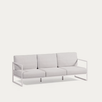 COMOVA 3-seater sofa in dark grey and black aluminium