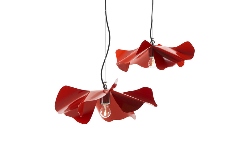 PAPAVERO RAGGIANTE Ručno sklopljena visilica od nehrđajućeg čelika s dizajnom u obliku maka