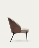 EAMY Light brown armchair in an ash wood veneer with a black finish and black metal
