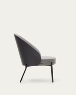 EAMY Light grey armchair in an ash wood veneer with a black finish and black metal