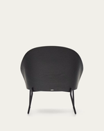 EAMY Light grey armchair in an ash wood veneer with a black finish and black metal