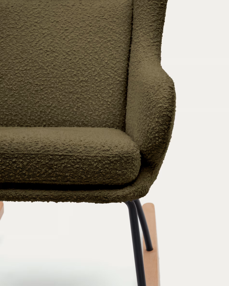 MAUSTIN Stolica na ljuljanje s čeličnom konstrukcijom i bukovim drvetom