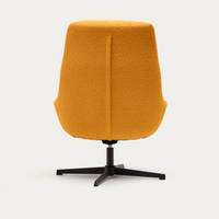 CELIDA Swivel armchair in bouclé and steel with black finish