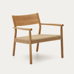 YALIA Armchair in natural solid oak with paper rope seat
