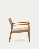 YALIA Armchair in natural solid oak with paper rope seat