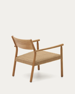 YALIA Armchair in natural solid oak with paper rope seat