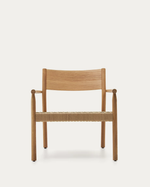 YALIA Armchair in natural solid oak with paper rope seat
