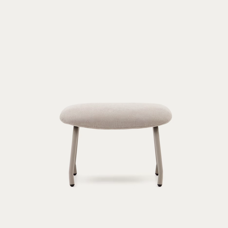 BELINA Footrest in chenille footrest with steel legs