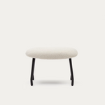 BELINA Footrest in mustard bouclé and steel with black finish