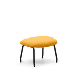 BELINA Footrest in mustard bouclé and steel with black finish
