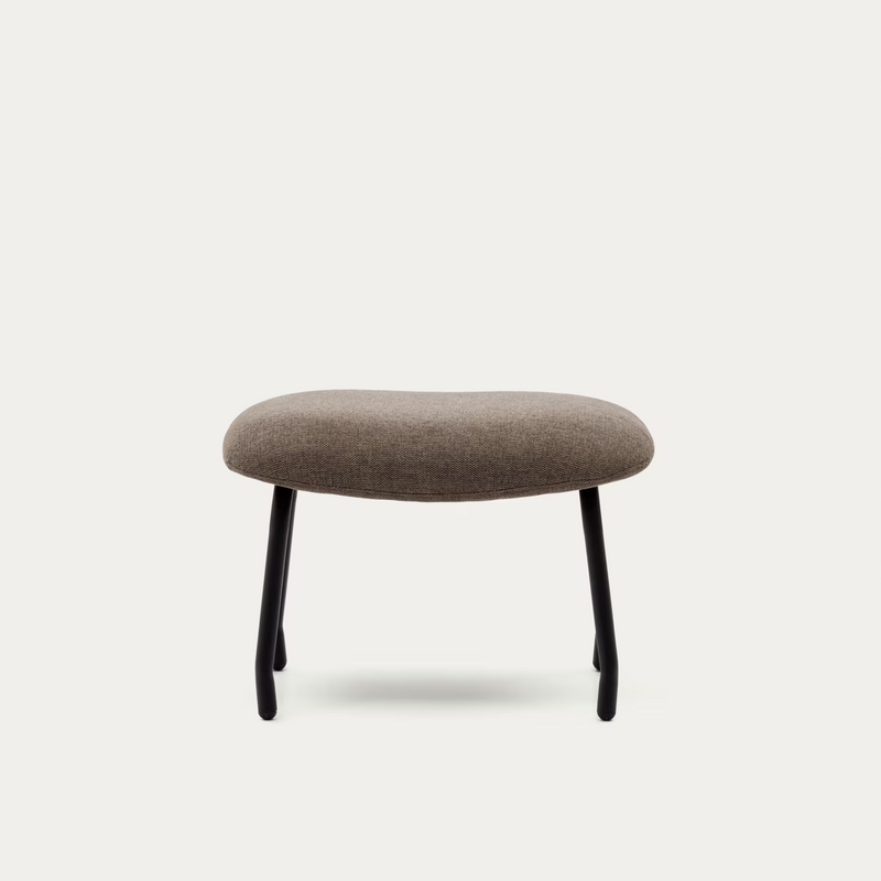 BELINA Footrest in chenille footrest with steel legs
