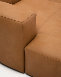 LEATHER BLOK Smeđa kožna sofa, 330 cm