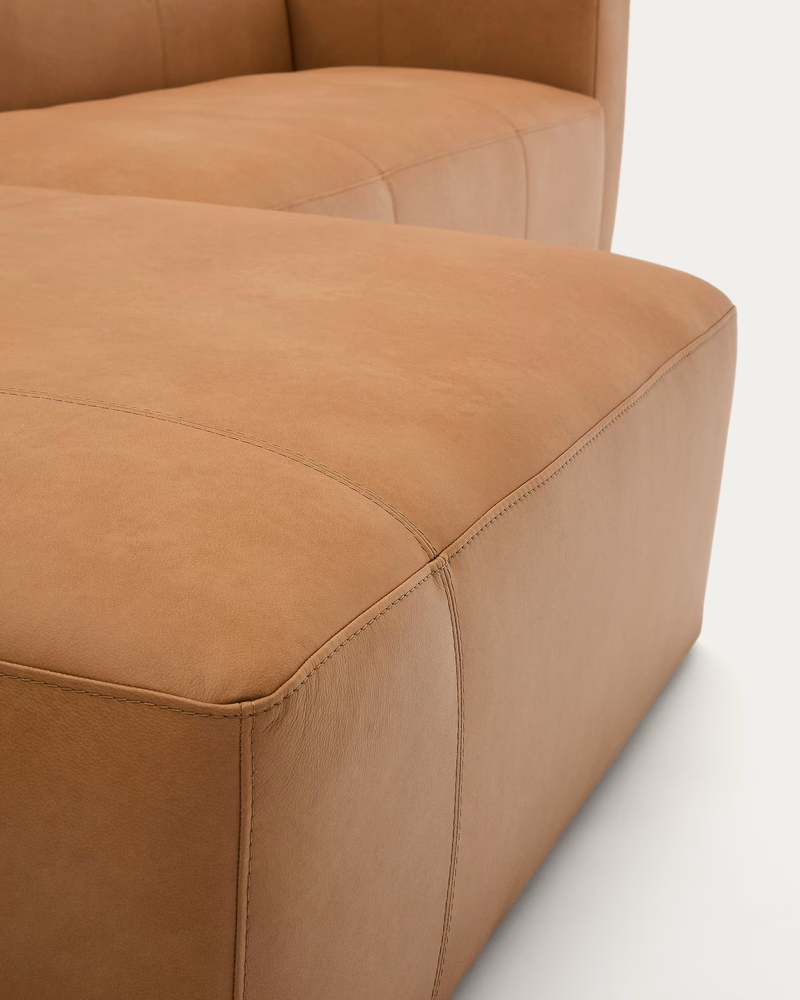 LEATHER BLOK Smeđa kožna sofa, 330 cm