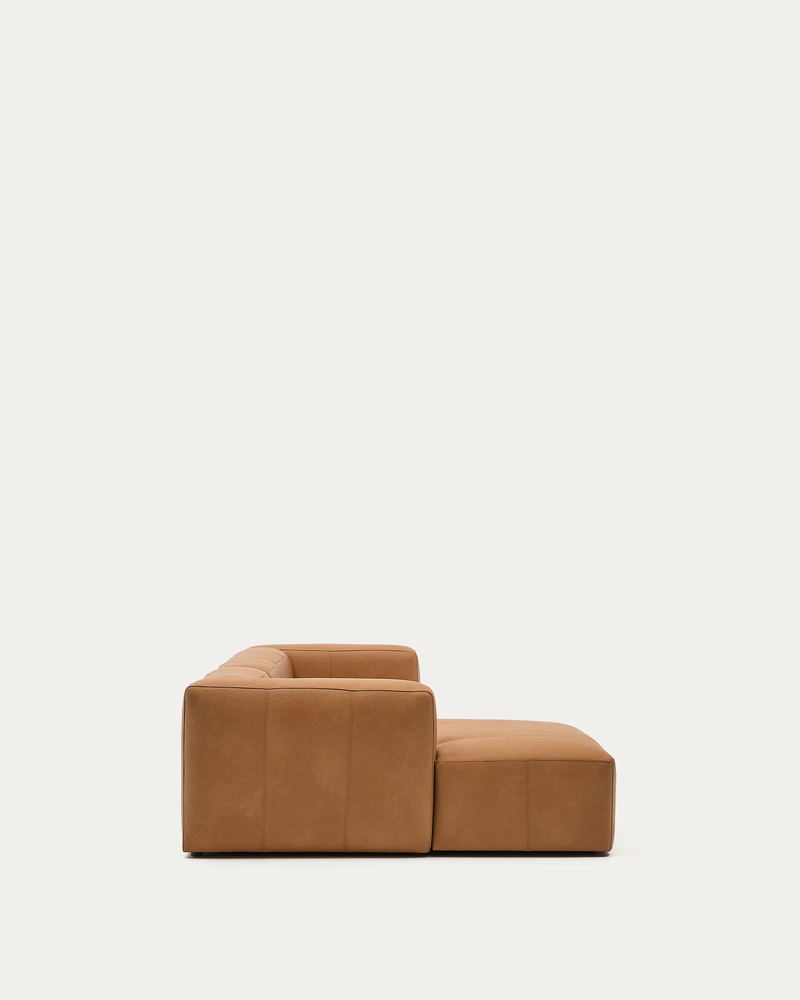 LEATHER BLOK Smeđa kožna sofa, 330 cm