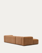 LEATHER BLOK Smeđa kožna sofa, 330 cm