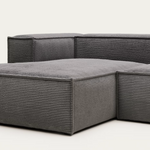 BLOK 2 seater sofa with left side chaise longue wide seam corduroy, 240 cm