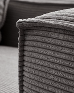 BLOK 2 seater sofa with left side chaise longue wide seam corduroy, 240 cm