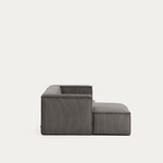 BLOK 2 seater sofa with left side chaise longue wide seam corduroy, 240 cm