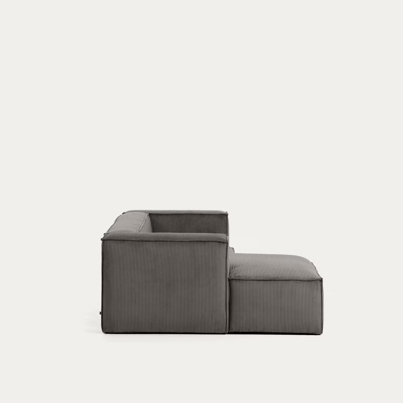BLOK 2 seater sofa with left side chaise longue wide seam corduroy, 240 cm