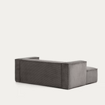 BLOK 2 seater sofa with left side chaise longue wide seam corduroy, 240 cm