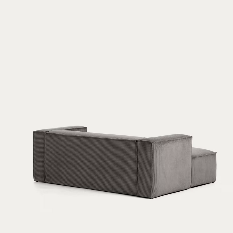 BLOK 2 seater sofa with left side chaise longue wide seam corduroy, 240 cm